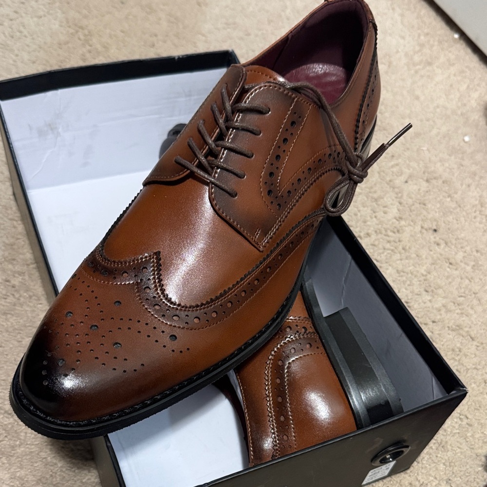 Classic Brown Leather Men's Dress Shoes
